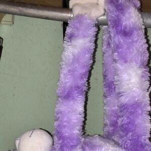 Purple and White Hanging Plush Monkey